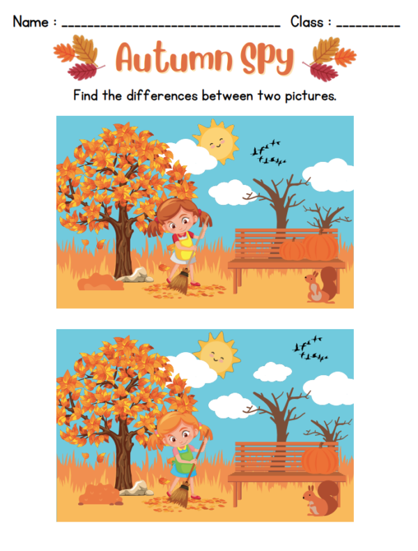 Autumn I Spy Worksheet Activity