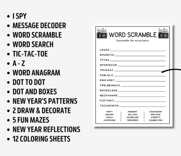 Kid New Years Activity Set - Image 2