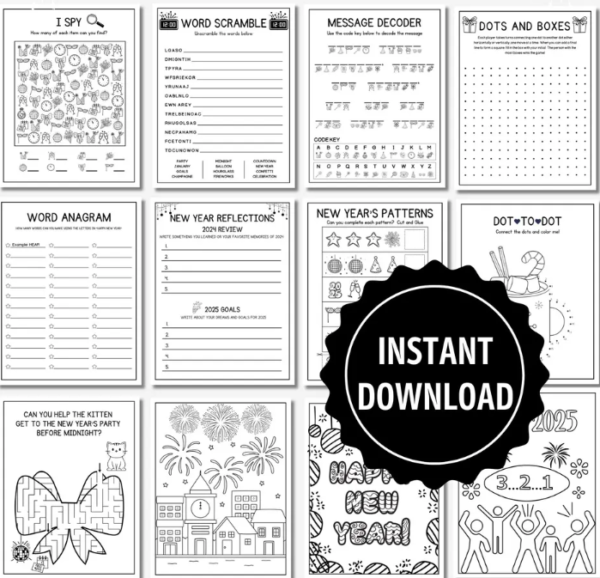 Kid New Years Activity Set