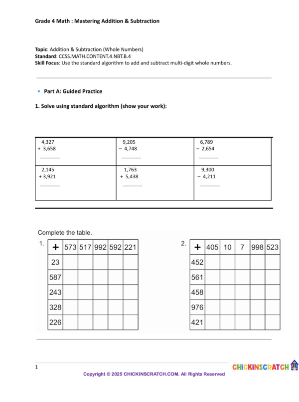 Grade 4 Math: Mastering Addition & Subtraction
