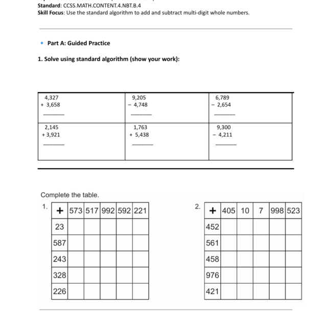 Grade 4 Math: Mastering Addition & Subtraction