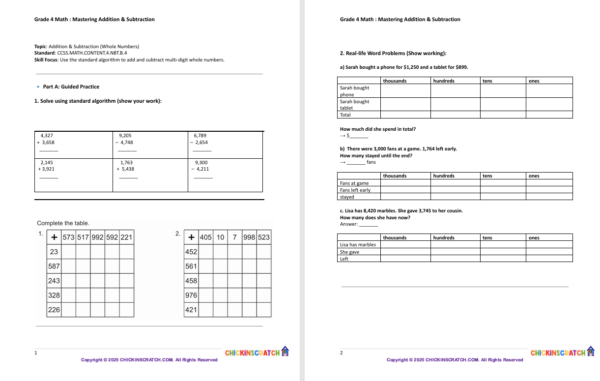 Grade 4 Math: Mastering Addition & Subtraction - Image 2