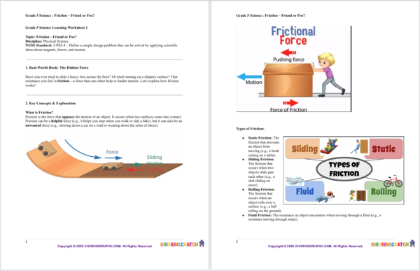 Grade 5 Science Reading: Friction – Friend or Foe? - Image 2