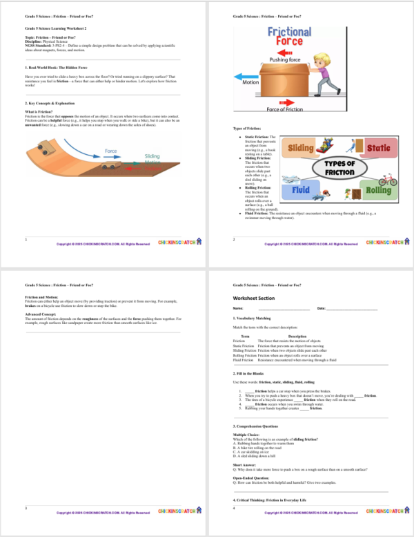 Grade 5 Science Reading: Friction – Friend or Foe? - Image 3