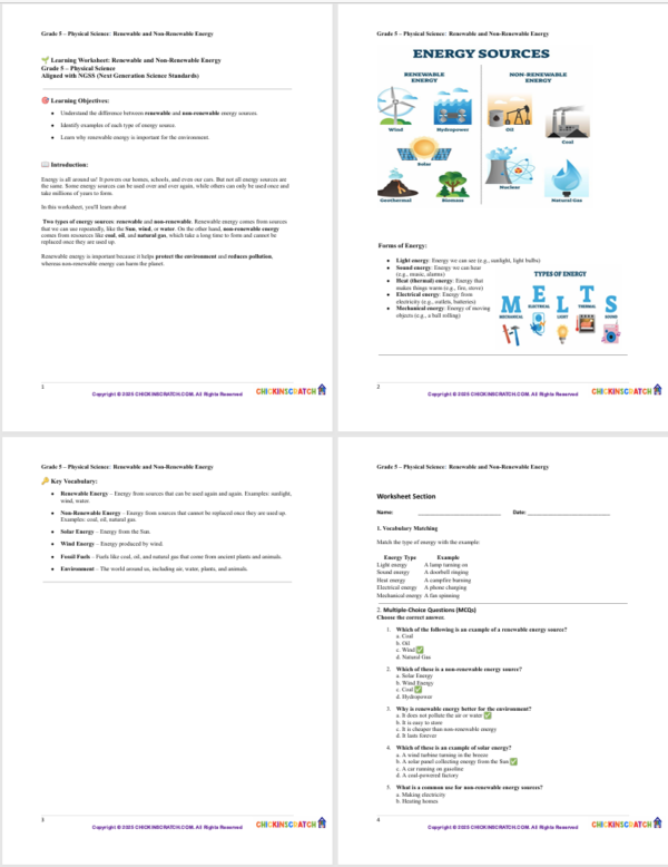 Grade 5 Physical Science Reading: Renewable and Non-Renewable Energy - Image 3