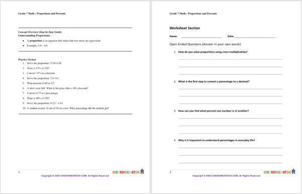 Grade 7 Math: Proportions and Percent - Image 2