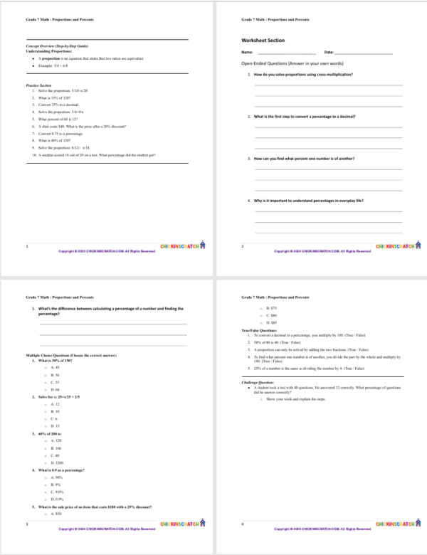 Grade 7 Math: Proportions and Percent - Image 3