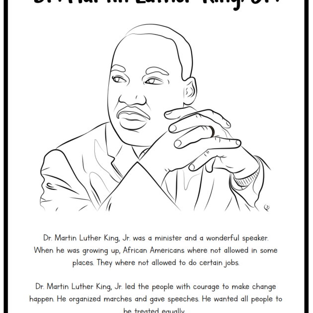 Dr. Martin Luther King, Jr. – Worksheet coloring sheet