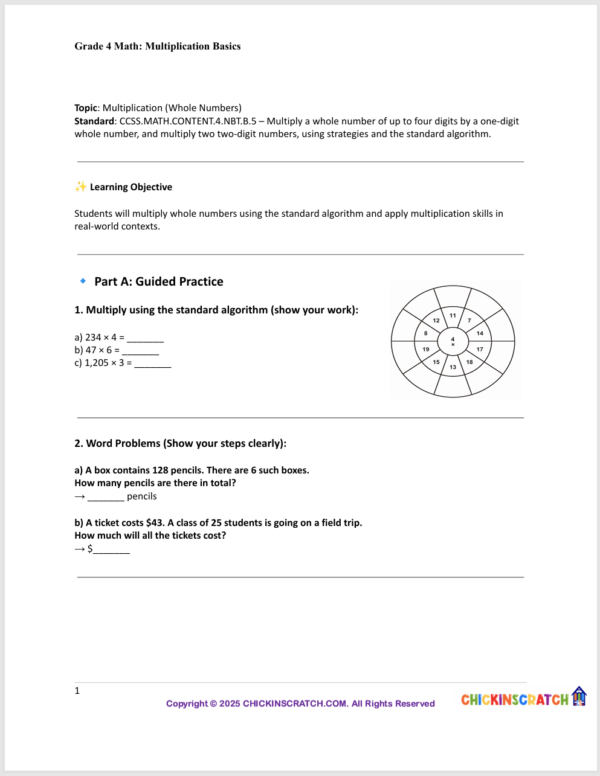 Grade 4 Math: Multiplication Basics