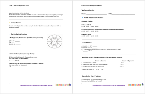 Grade 4 Math: Multiplication Basics - Image 2