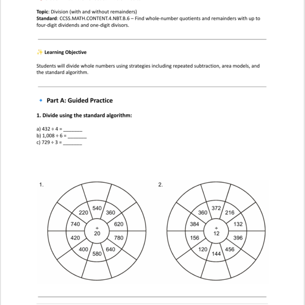 Grade 4 Math: Division Basics
