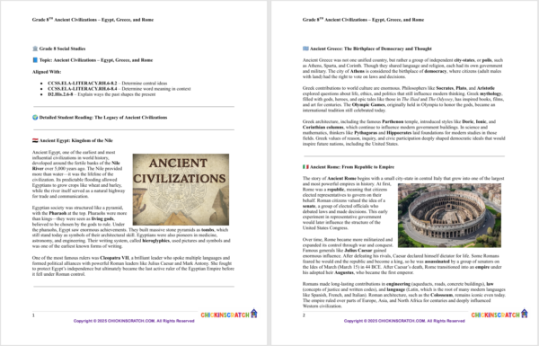 Grade 8 Social Studies: Ancient Civilizations – Egypt, Greece, and Rome - Image 2