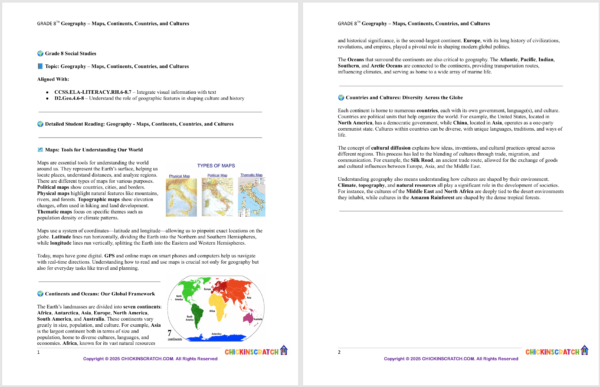 Grade 8 Geography: Maps, Continents, Countries, and Cultures - Image 2