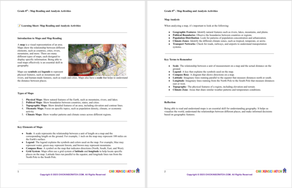 Grade 8 Geography: Map Reading and Analysis Activities - Image 2