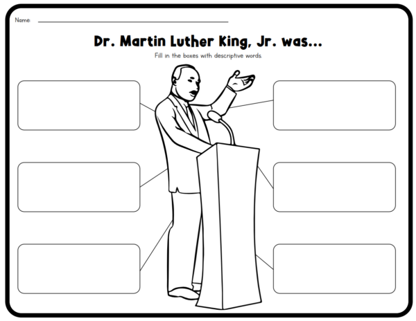 Dr. Martin Luther King, Jr. – Worksheet for Kids