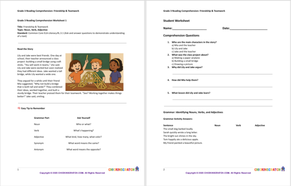 Grade 3 Reading Comprehension Worksheets - Image 2