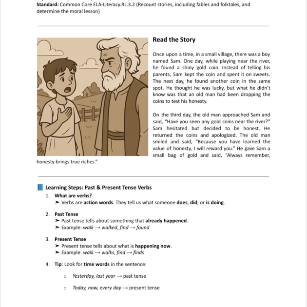 Grade 3 Reading Comprehension Fables and Folktales