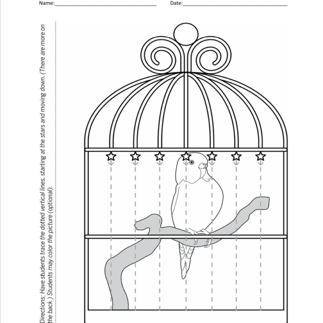 Kindergarten Line Tracing and Coloring Worksheets