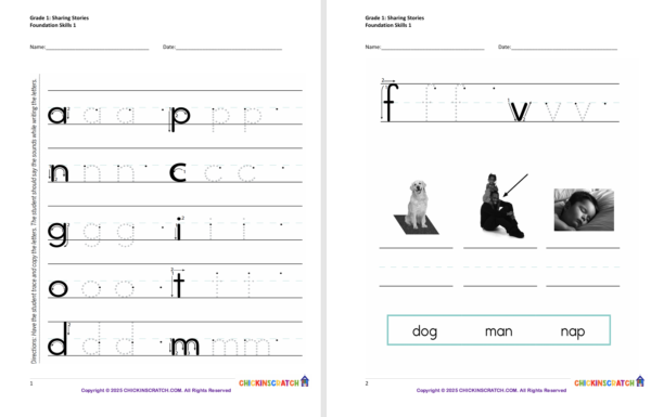 Grade 1: Sharing Stories Worksheets Foundation Skills 1 - Image 2