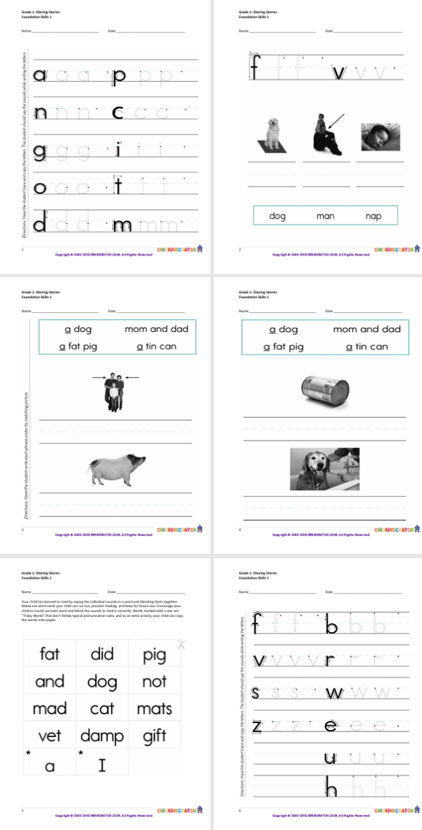 Grade 1: Sharing Stories Worksheets Foundation Skills 1 - Image 3