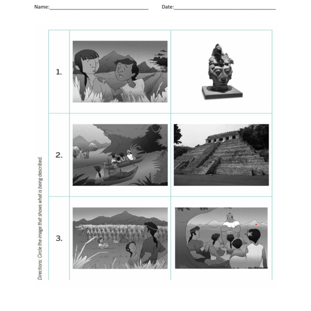 Grade 1: Aztecs, Maya, Incas Worksheets Foundation Skills 3